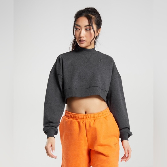 Gymshark Rest Day Sweats Cropped Pullover - Picture 2 of 8